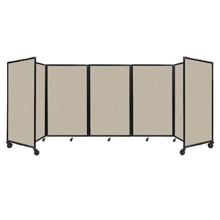 Versare Room Divider 360 Folding Portable Partition 14" x 5' Sand Fabric 1160518